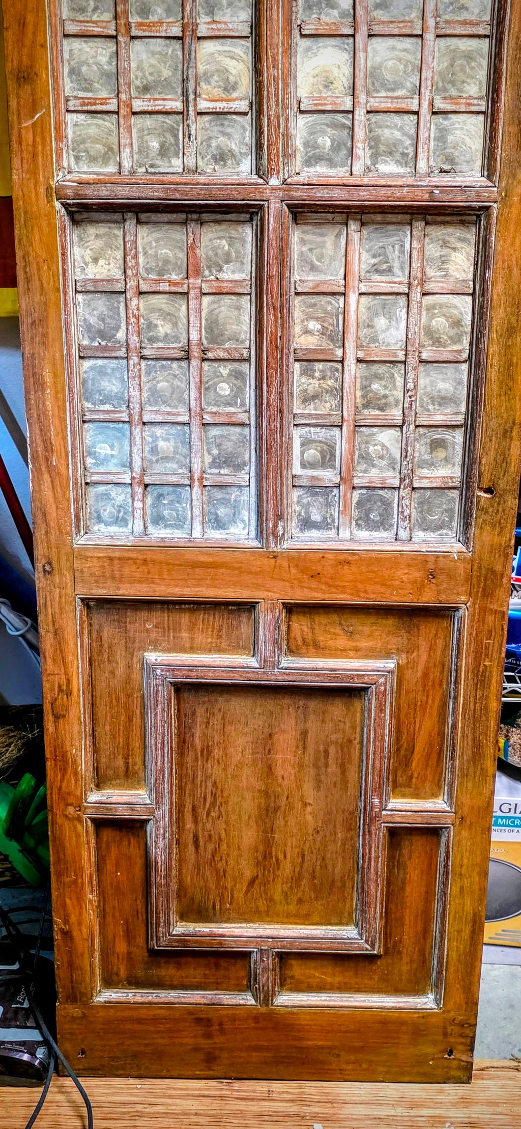 Wooden door with capiz shell panels on Molave wooden wood framing