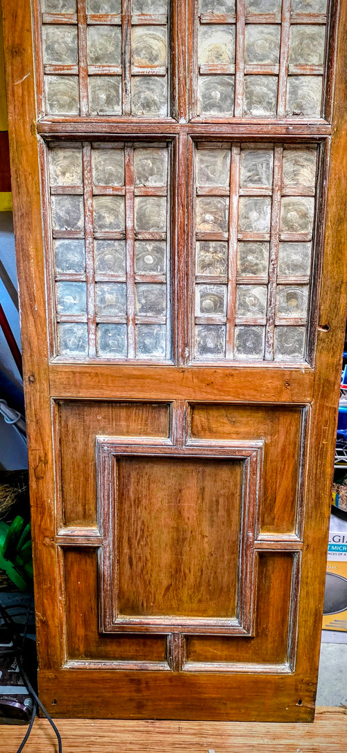 Wooden door with capiz shell panels on Molave wooden wood framing